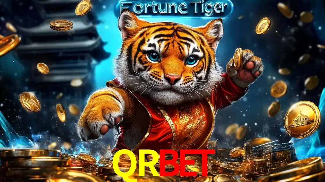 Imagem promocional do jogo de slot Fortune Tiger, com um tigre majestoso em traje tradicional cercado por uma fortuna em moedas de ouro, disponível agora no cassino QRBET.