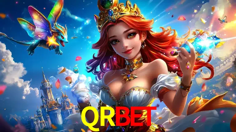 A princesa de um reino de fantasia mágico, com seu pequeno dragão, apresentando um mundo de prêmios encantados nos jogos de caça-níqueis do cassino QRBET.